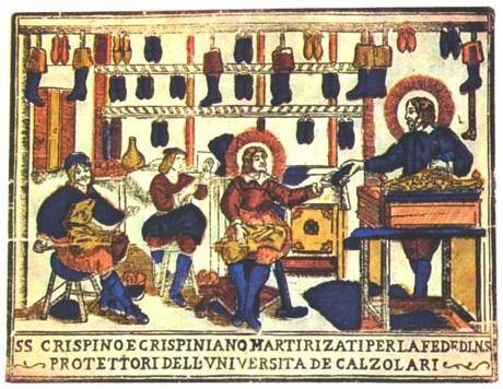 Santi Crispino e Crispiniano in una stampa dei Remondini