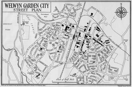 Plan de la cité-jardin de Welwyn