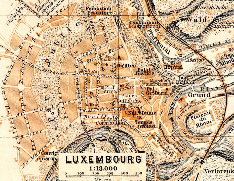 Carte ancienne de Luxembourg