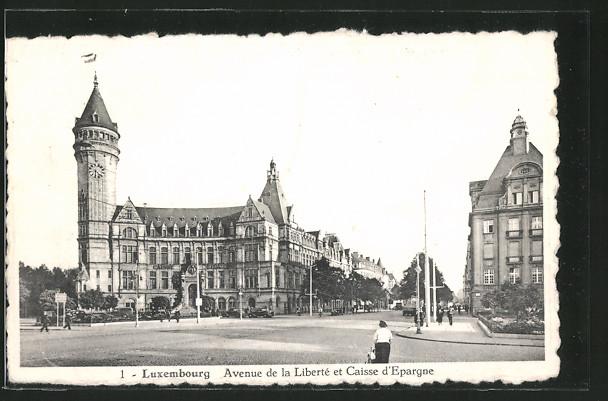 Luxembourg - Avenue de la liberté et Caisse d'Epargne