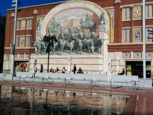 au centre de Fort Worth, peinture murale avec des taureaux