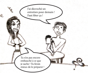 dessin comique fille enervee homme bourre.