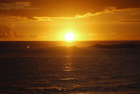 coucher de soleil à la plage de Poipu, Kauaï