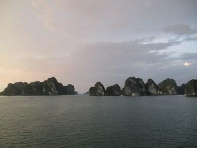 coucher de soleil Halong Bay