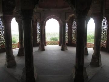 vue dur le Taj Mahal depuis le fort Agra