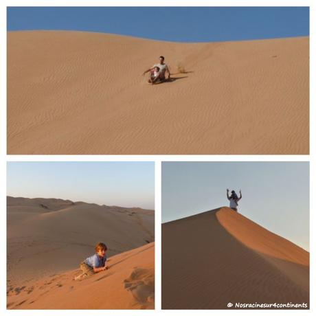 Jeux et glissades dans les dunes du désert de Wahiba, Sultanat d'Oman - 2010