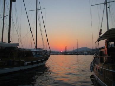 coucher de soleil port de Bodrum
