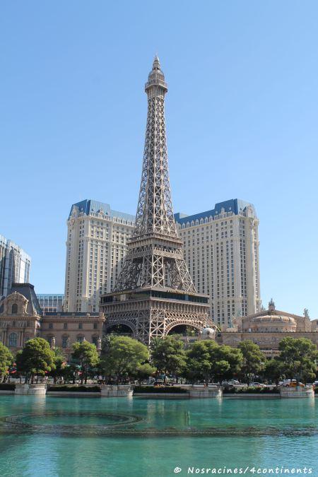 Gros plan sur la Tour Eiffel, vue du Bellagio