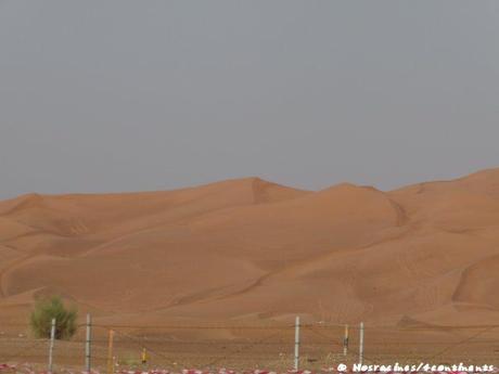 Les dunes de sable passent du beige au rouge...