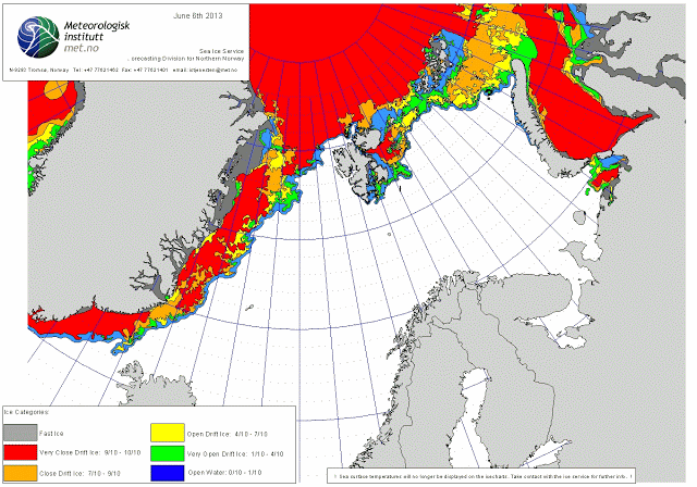 banquise arctique début juin de 2013 à 2016 en animation
