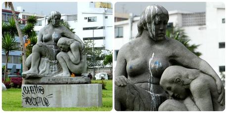 Sculpture de Negrete dans une parc de Quito