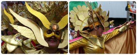 femme avec un masque de soleil au carnaval de Pasto