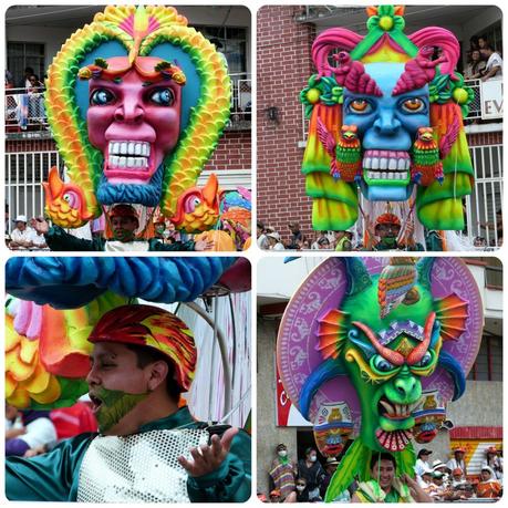 personnages colorés au carnaval de Pasto