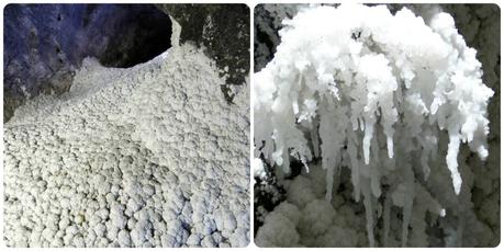 détails de la cristallisation du sel à la mina de sal de Nemocón