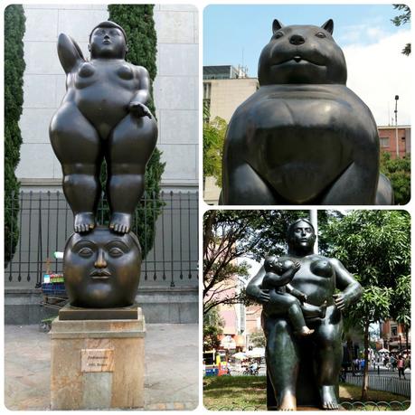 3 sculptures de Botero sur la plaza Botero de Medellín