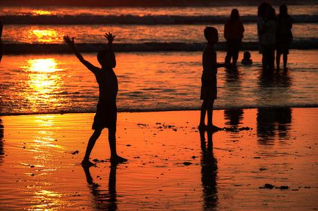 Coucher de soleil sur la plage de Kuta