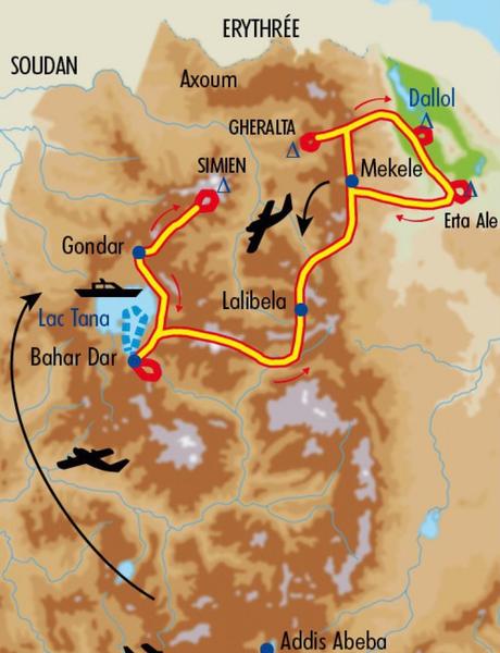 Circuit vers le Danakil proposé par Michel